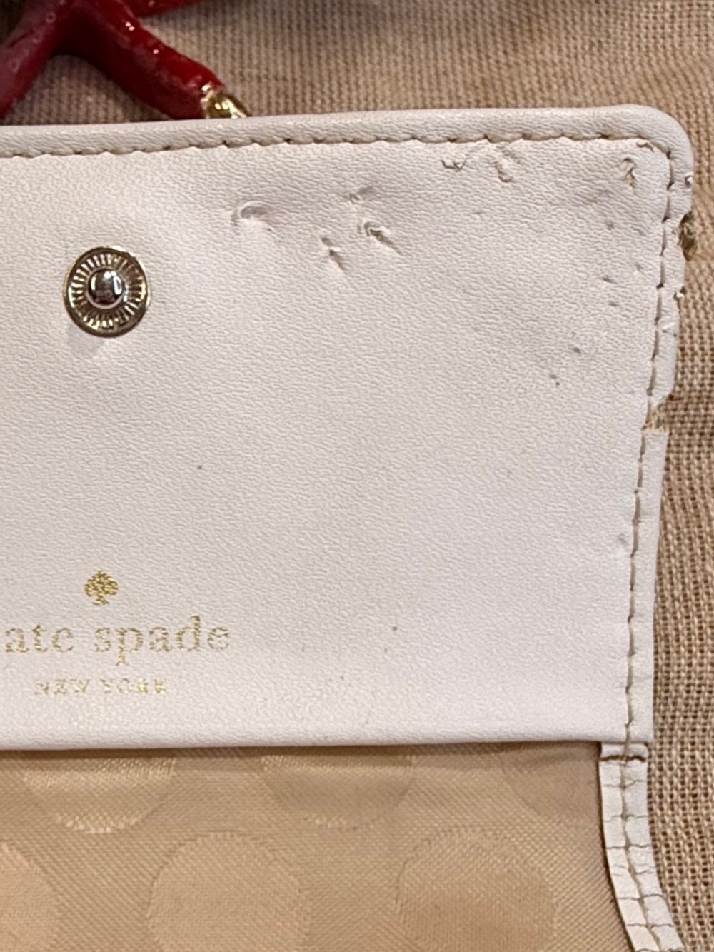 kate spade Cream Leather Small Bow-Accent Wallet - Picture 8 of 14